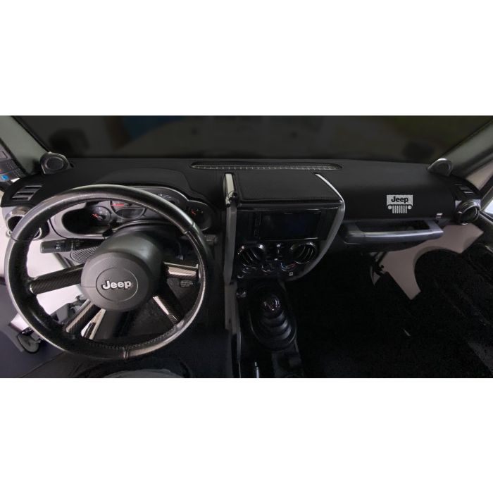 Covercraft Limited Edition Custom Dash Cover with Jeep Grill Logo - Black 2018-23 Jeep Wrangler JL/JLU and 2020-23 Jeep Gladiator JT
