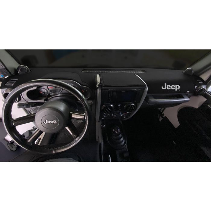 Covercraft Limited Edition Custom Dash Cover with Jeep Logo - Black 2011-2014  Jeep Wrangler JK/JKU w/o Light Sensor