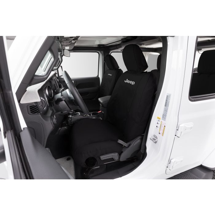Covercraft  "Jeep" Logo Endura SeatSaver Front Seat Covers for 18-24 Jeep Wrangler JL & Gladiator JT