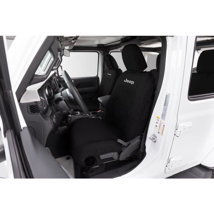 Covercraft  "Jeep" Logo Endura SeatSaver Front Seat Covers for 18-24 Jeep Wrangler JL & Gladiator JT