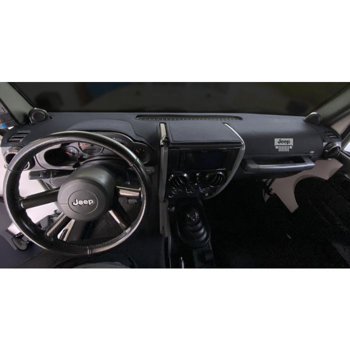 Covercraft Limited Edition Custom Dash Cover with Jeep Grill Logo - Smoke 2018-23 Jeep Wrangler JL/JLU and 2020-23 Jeep Gladiator JT