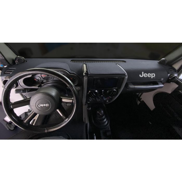 Covercraft Limited Edition Custom Dash Cover with Jeep Logo - Smoke 2015-2018 Jeep Wrangler JK/JKU w/o Light Sensor