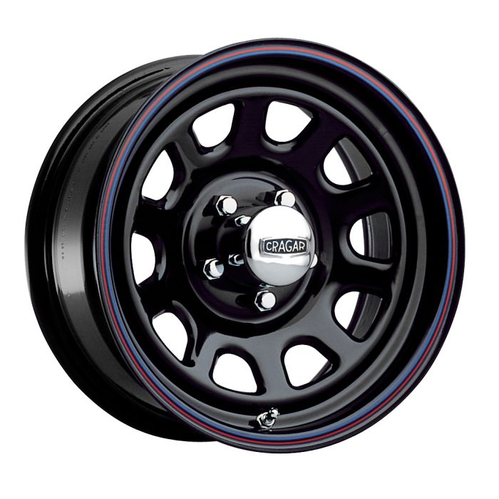 Cragar  Series 342 Black "D" Window Wheel for Jeep Vehicles with 5x4.5 Bolt Pattern