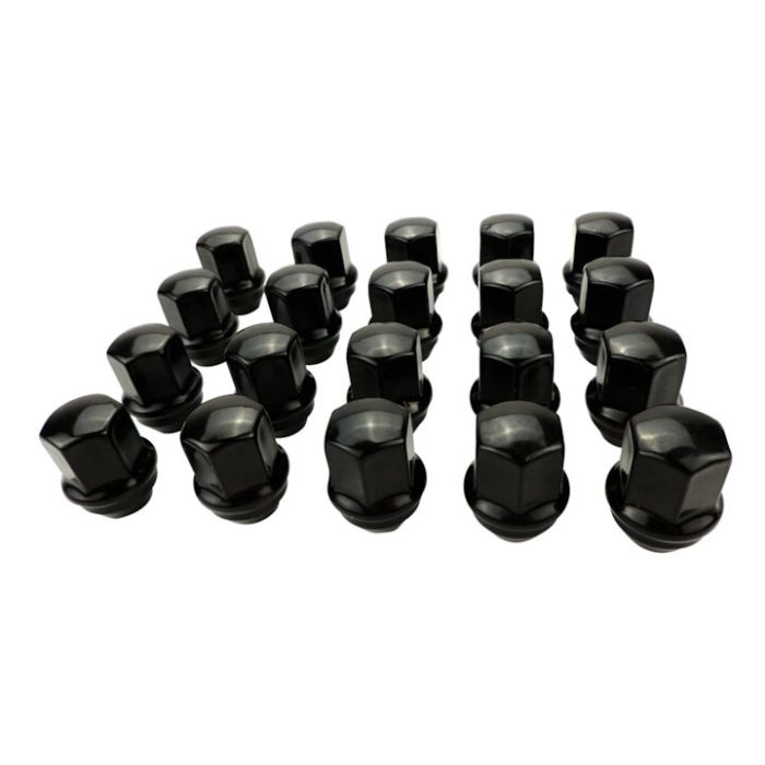 Black Lug Nut Kit for 2011+ Jeep JL, JT, WK, & WL Models; M14 x 1.5 Threads