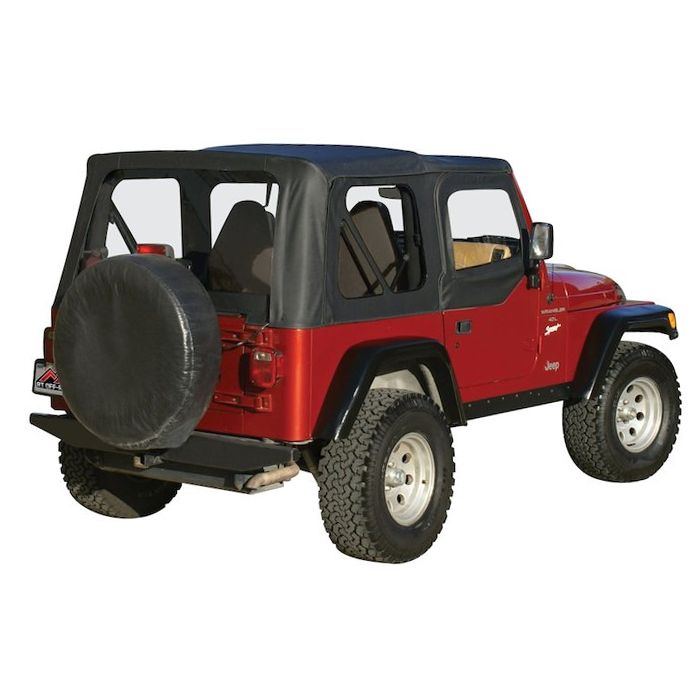 Crown Automotive  Complete Soft Top with Clear Windows for 97-06 Jeep Wrangler TJ with Half Steel Doors