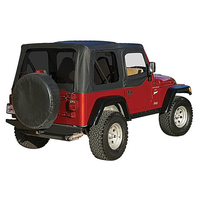 Crown Automotive  Complete Soft Top with Tinted Windows for 97-06 Jeep Wrangler TJ with Half Steel Doors