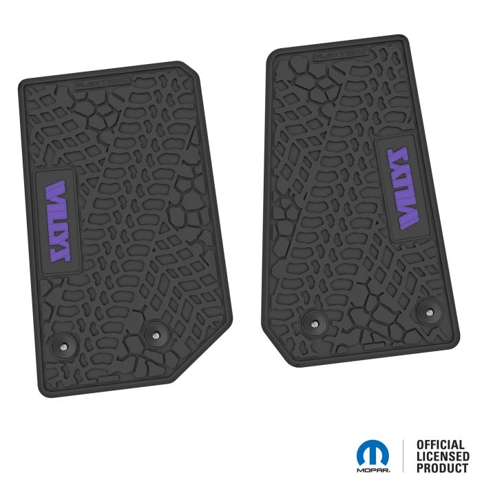 14-18 Jeep JK 2 Dr Front -Tire Tread/Scorched Earth Scene w/ Willys Insert - Black w/ Purple Insert