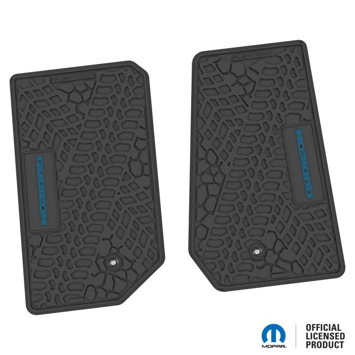 07-13 Jeep JK 2 Dr Front -Tire Tread/Scorched Earth Scene w/ Rubicon Insert - Black w/ Dark Blue Insert