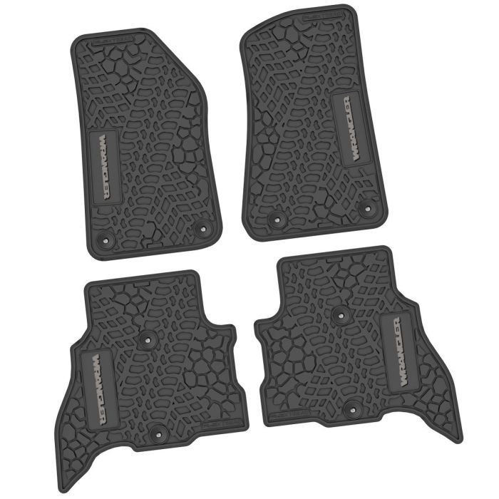 21-24 Jeep 4xe Front and RearTire Tread/Scorched Earth Scene w/ Wrangler Insert - Black w/ Silver Insert