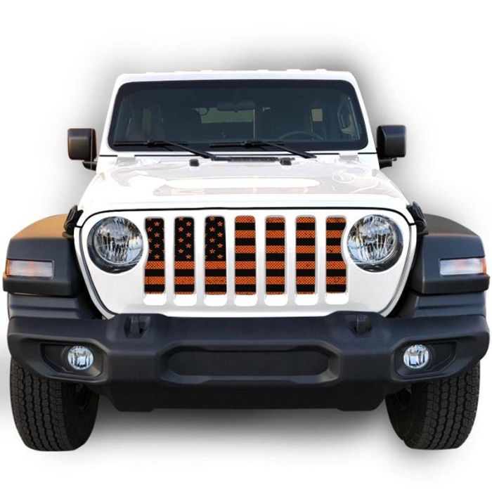 UTS JL DIST BLK/ORANGE GRILLE INSERT WITH TRAIL CAMERA