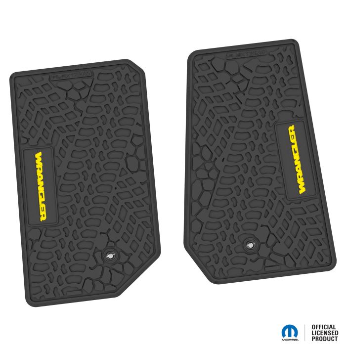 07-13 Jeep JK 2 Dr Front -Tire Tread/Scorched Earth Scene w/ Wrangler Insert - Black w/ Yellow Insert