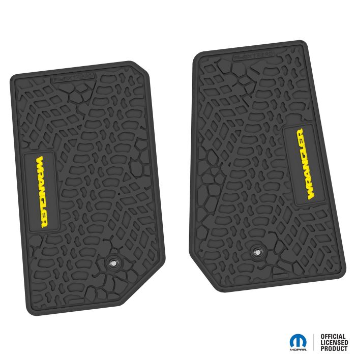 07-13 Jeep JK 2 Dr Front -Tire Tread/Scorched Earth Scene w/ Wrangler Insert - Black w/ Yellow Insert