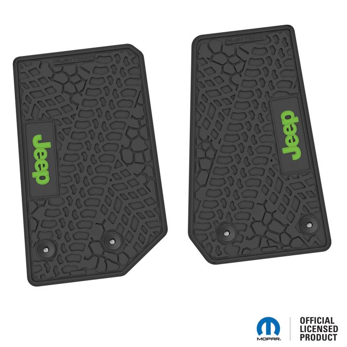 14-18 Jeep JK 2 Dr Front -Tire Tread/Scorched Earth Scene w/ JEEP Insert - Black w/ Lime Insert