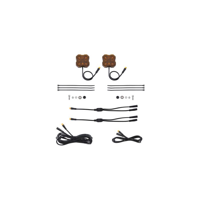 Stage Series Single-Color LED Rock Light, Amber M8 (2-pack)