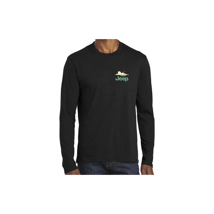 Jeep Merchandise  Mens Long Sleeve Jeep Dunes T-Shirt in Black  