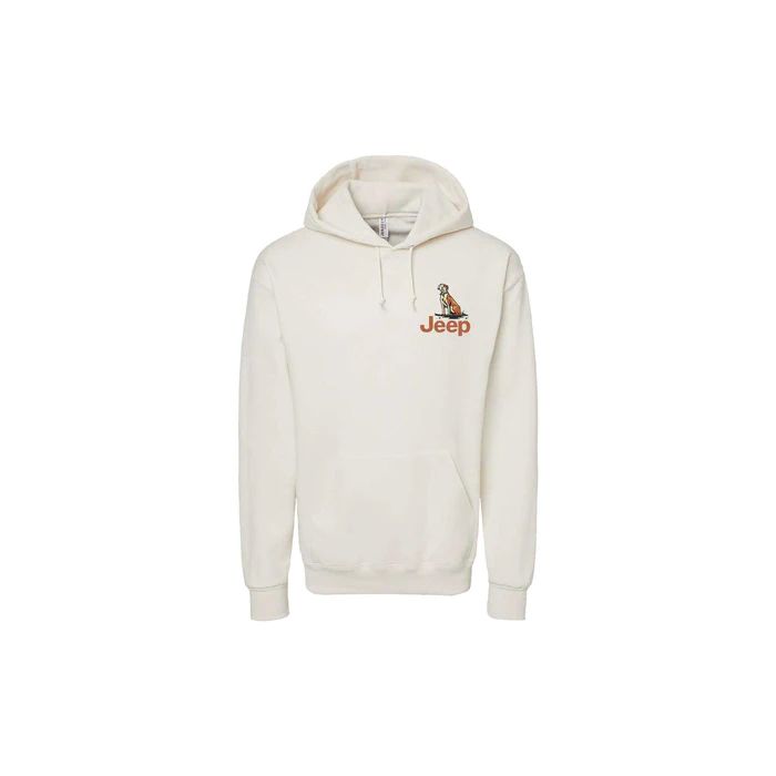 Jeep Merchandise  Men's Jeep Built/Dogs Hoodie in Cream 
