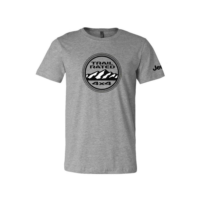Jeep Merchandise  Men's Jeep Trail Rated T-Shirt in Heather Grey 