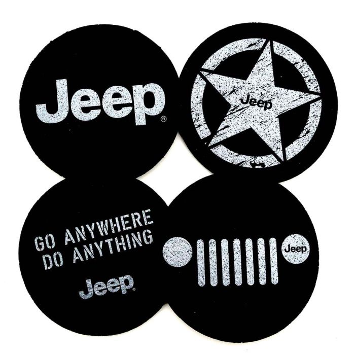 Jeep Merchandise  Jeep Logo Coaster Set 4-pc. 
