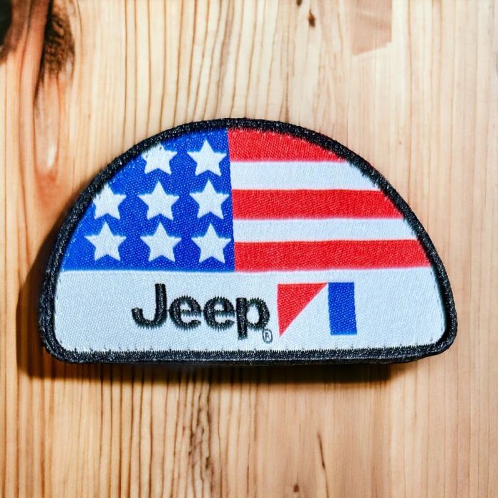 Patch - Jeep 1970-1987 Flag Logo Heat Seal Backing