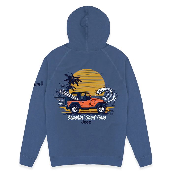 Jeep Merchandise  Mens Jeep Beachin Zip French Terry Hooded Sweatshirt in Slate  