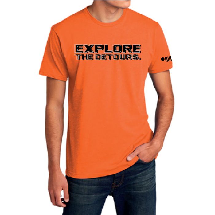 Jeep Merchandise  Men's Jeep Explore the Detours T-Shirt in Orange 