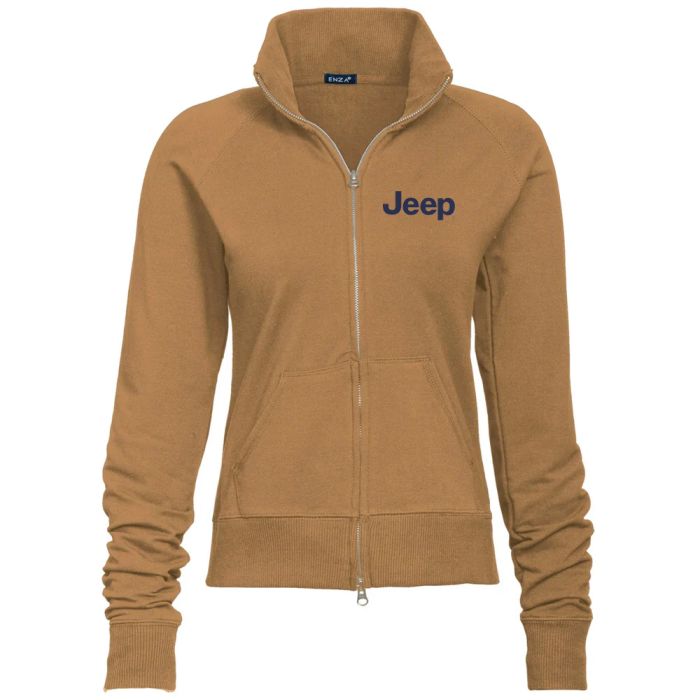 Ladies Jeep Text Fleece Jacket - Hazelnut Small