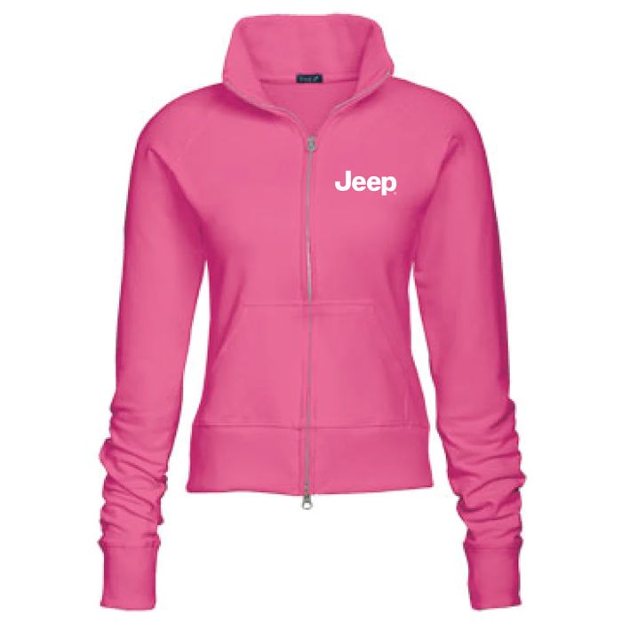 Ladies Jeep Text Fleece Jacket - Hot Pink Small
