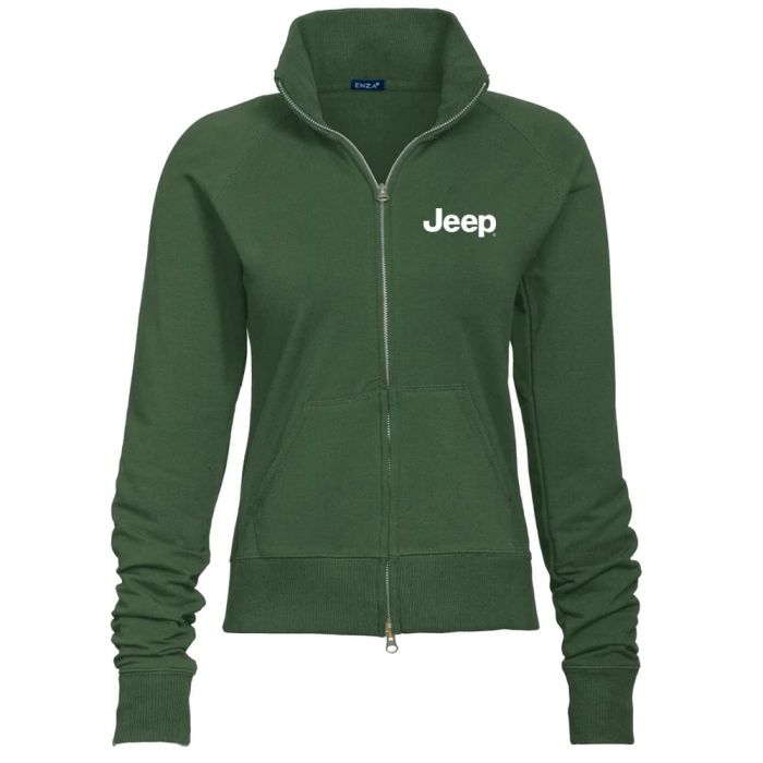 Ladies Jeep Text Fleece Jacket - Jeep Green Large