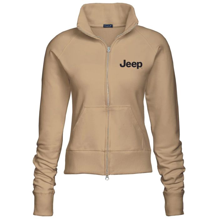 Ladies Jeep Text Fleece Jacket - Khaki XS