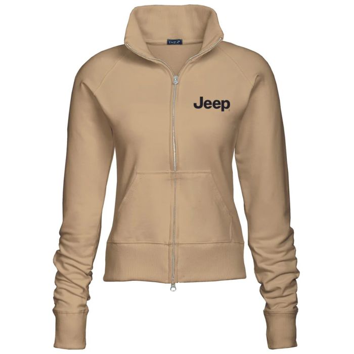 Ladies Jeep Text Fleece Jacket - Khaki Medium