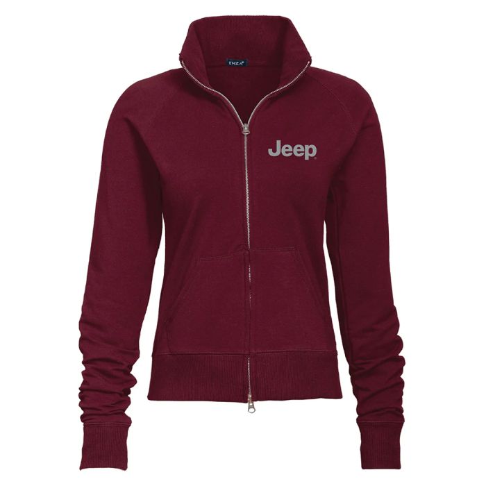 Ladies Jeep Text Fleece Jacket - Maroon Medium