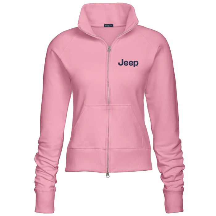 Ladies Jeep Text Fleece Jacket - Pink Small