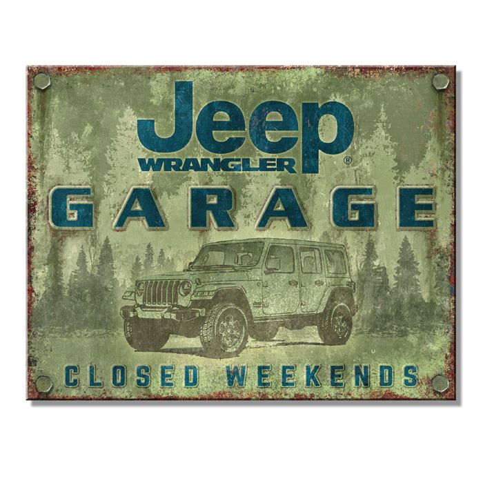 Jeep Merchandise  Jeep Garage Metal Sign - 16" x 12.5" 