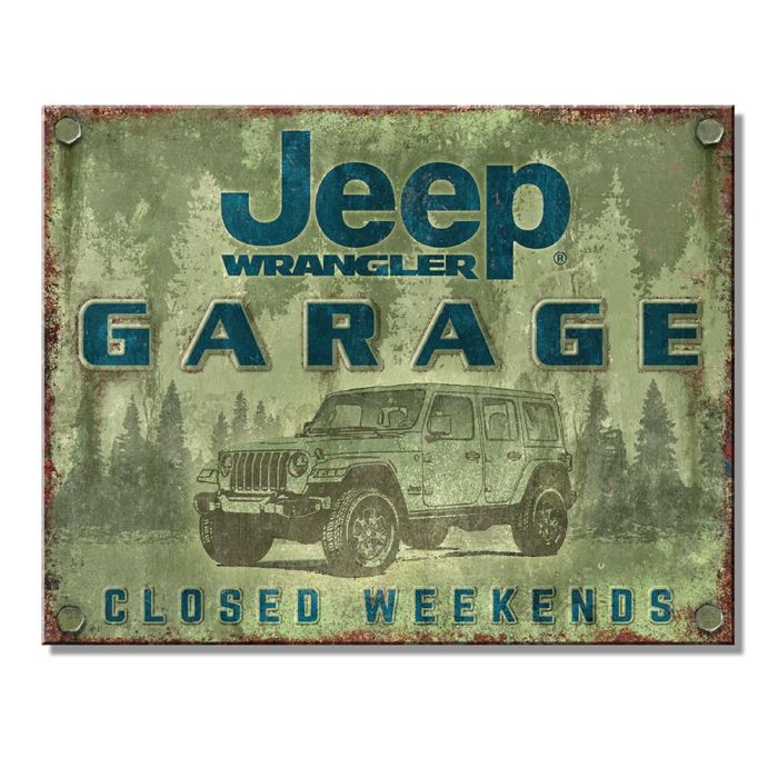 Jeep Merchandise  Jeep Garage Metal Sign - 16" x 12.5" 