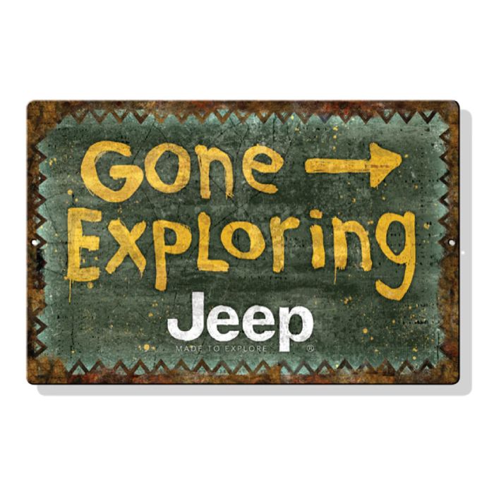Jeep Merchandise  Jeep Gone Exploring Metal Sign - 11.75" x 7.75 