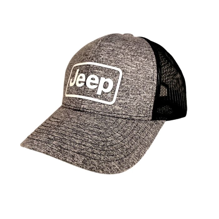 Jeep Merchandise  Jeep Rectangle Logo Hat in Heather Navy 
