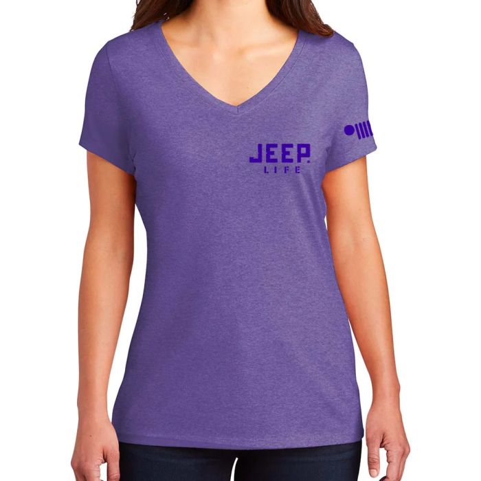 Jeep Merchandise  Ladies Jeep Life Purple Tone Triblend V-Neck  