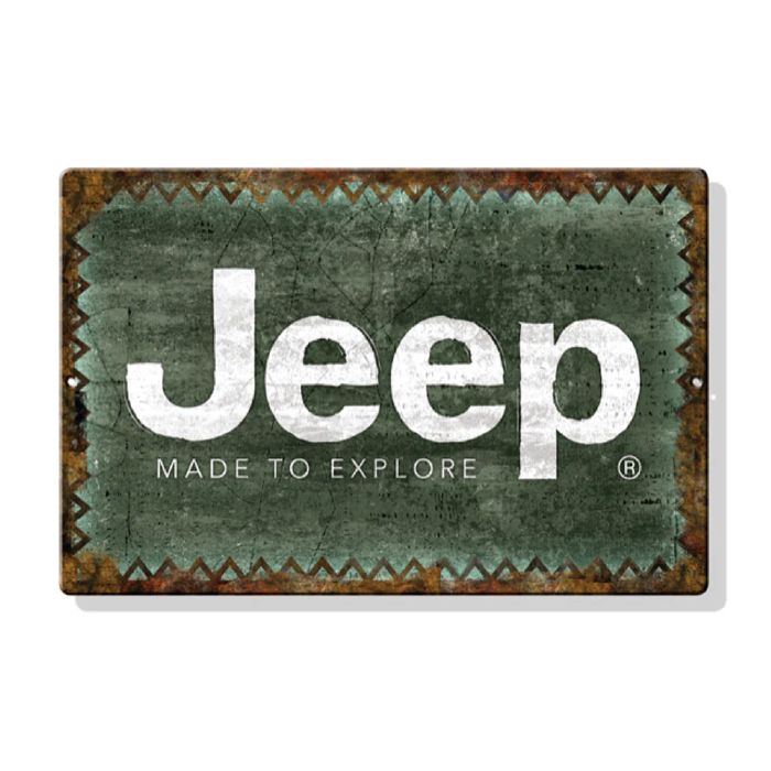Jeep Merchandise  Jeep Made To Explore Metal Sign - 7.5" x 11.5" 