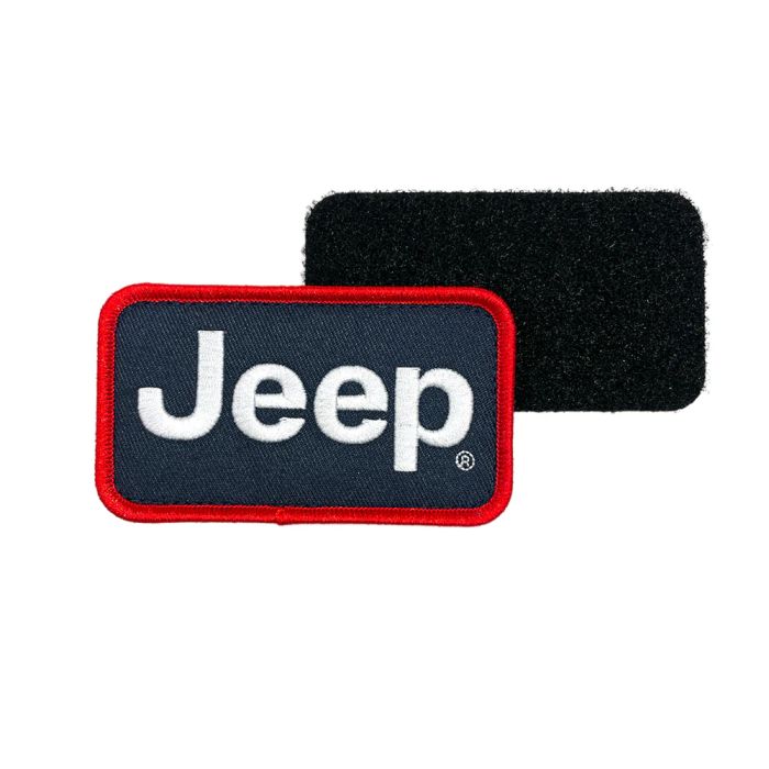 Patch - Jeep Text - Red/White/Navy Velcro Backing