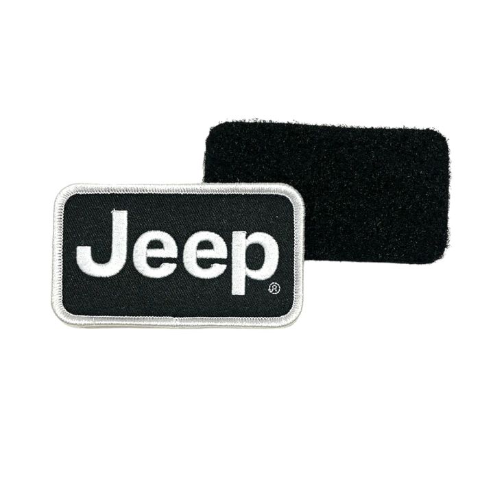 Patch - Jeep Text - Black/White Velcro Backing