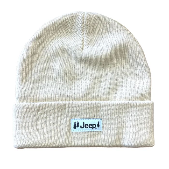 Hat - Jeep Pines Patch Flip Knit Cream
