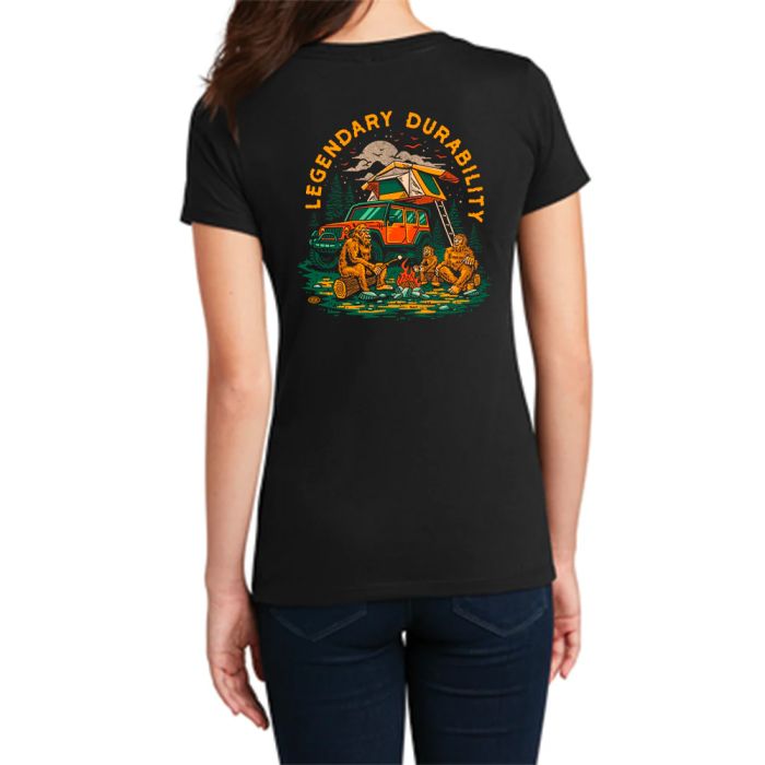 Jeep Merchandise  Ladies Jeep Sasquatch V-Neck in Black 