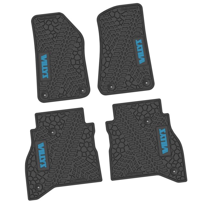 20-24 Jeep Gladiator Front and RearTire Tread/Scorched Earth Scene w/ Willys Insert - Black w/ Light Blue Insert