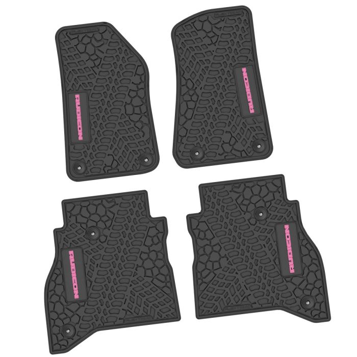 20-24 Jeep Gladiator Front and RearTire Tread/Scorched Earth Scene w/ Rubicon Insert - Black w/ Pink Insert