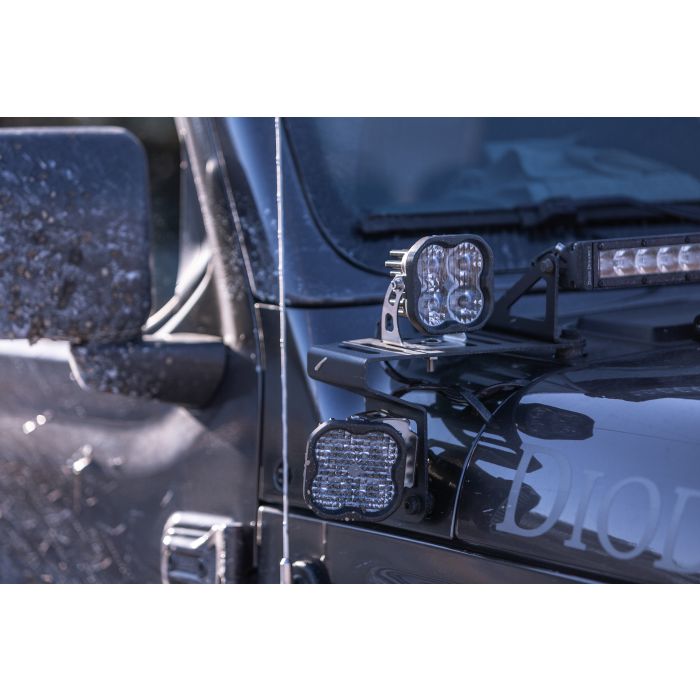 Diode Dynamics  Cowl Mounted SS3 LED Light Kit for 18-21 Jeep Wrangler JL & Gladiator JT