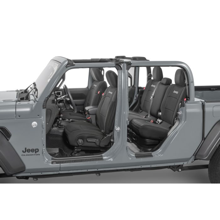 DIVER DOWN JEEP LOGO NEO SEAT COVER BLK JT W/O RR ARMREST (with JEEP LOGO)