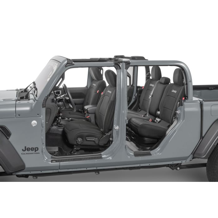 DIVER DOWN JEEP LOGO NEO SEAT COVER BLK JT W/O RR ARMREST (with JEEP LOGO)