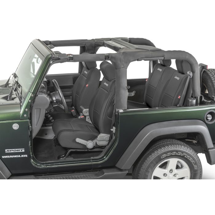 DIVER DOWN JEEP LOGO NEO SEAT CVR BLK 07-10 JK (with JEEP LOGO)