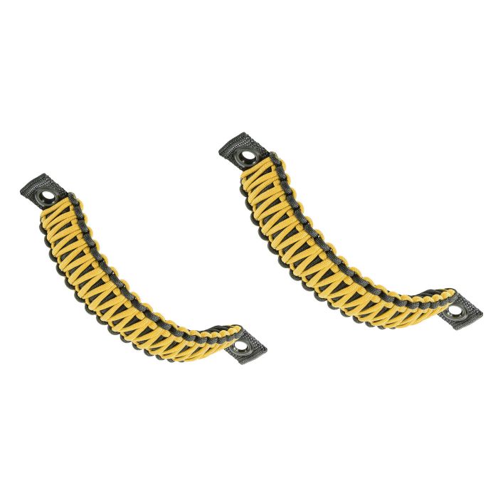 Jeep Wrangler Grab Handles Paracord JK Sound Bar Rear Side Pair Black/Dozer Yellow Bartact