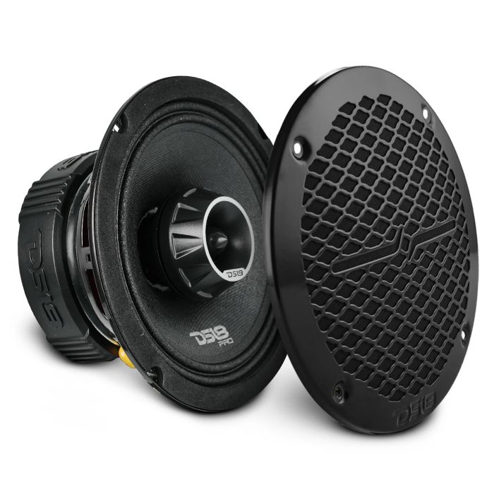 DS18 PRO-ZT6 6.5" Coaxial Mid-Range Loudspeaker with Water-Resistant Cone Built-in Bullet Tweeter and Grill | 225W RMS 4-Ohm 
